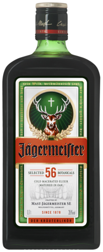 Het kenmerkende logo van Jägermeister